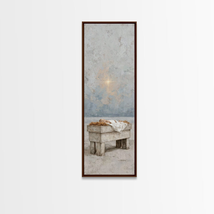 The Guiding Star – Framed Canvas Print – Tall Narrow Wall Art – Christian Wall Art – Christian Art Canvas – Christmas Art – Jesus Painting