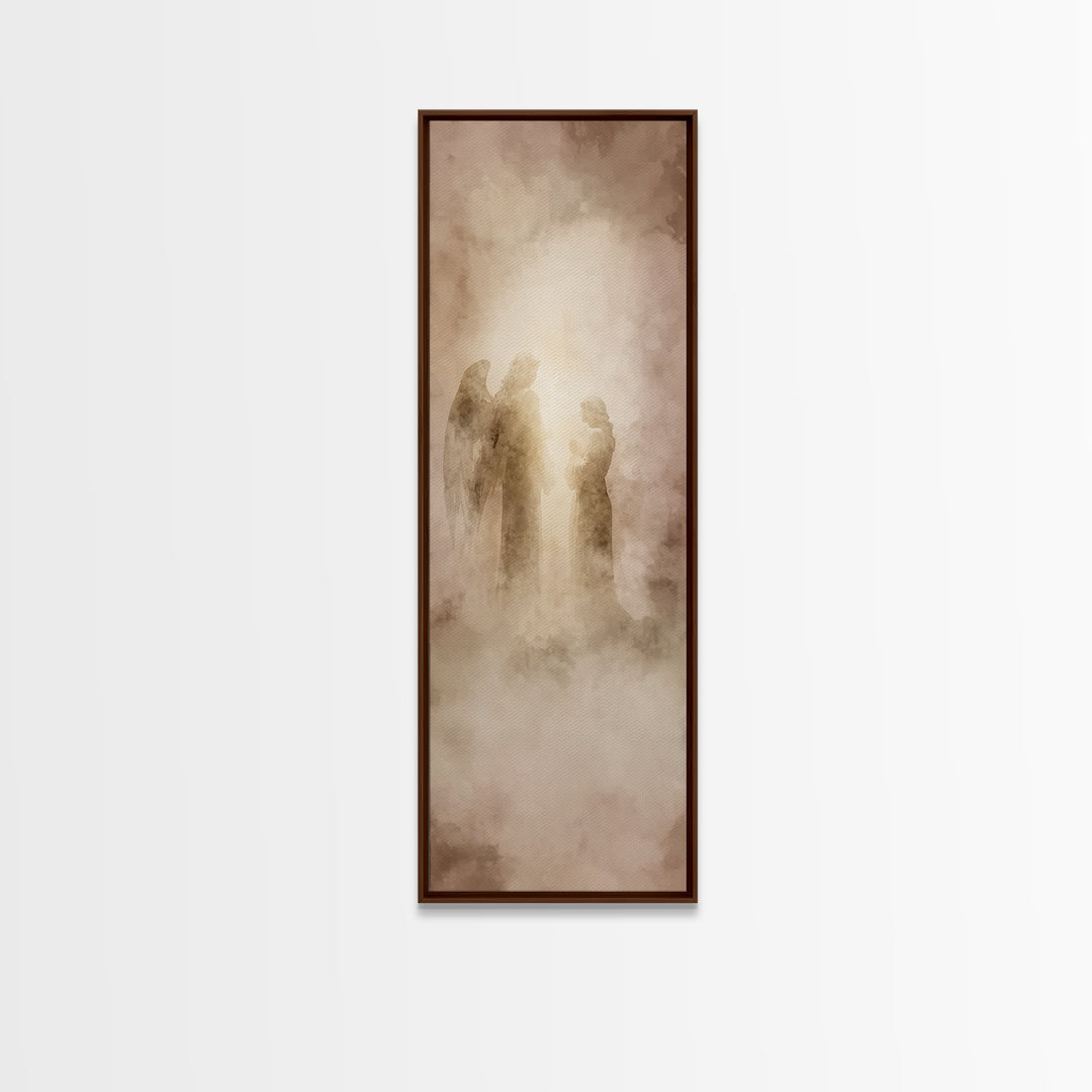 Heavenly Promise, Framed Canvas Print, Skinny Art, Christian Art Canvas, Christian Christmas Art, Jesus Painting, Modern Christian Art