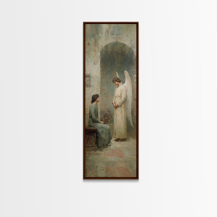 Celestial Peace, Framed Canvas Print, Tall Narrow Wall Art, Christian Christmas Art, Christian Art Canvas, Minimalist Christian Art, Jesus