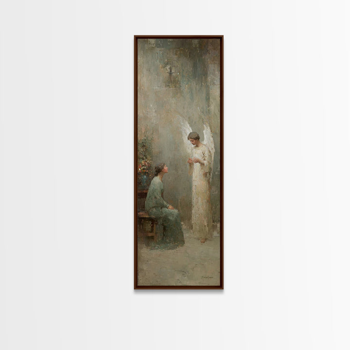 Angel Of Grace – Framed Canvas Print – Skinny Art – Christian Art Canvas – Christian Wall Art – Christmas Art – Jesus Painting