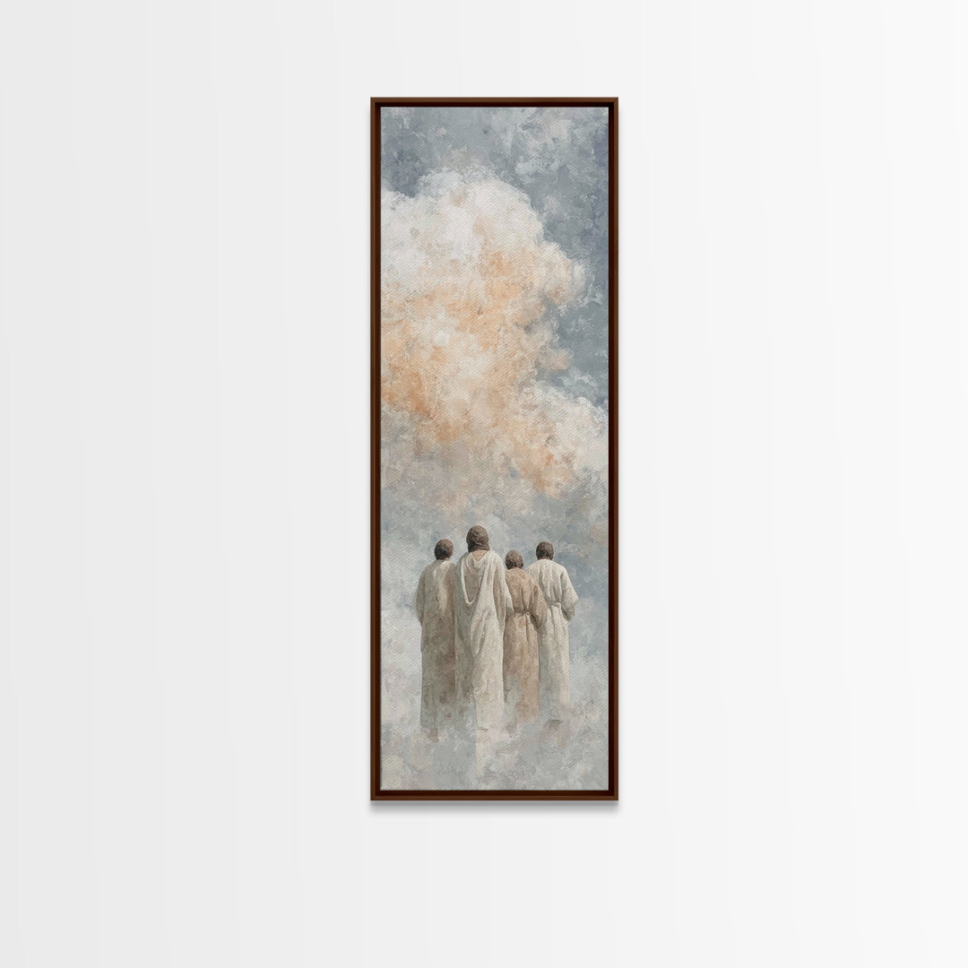 Heavenly Companions – Framed Canvas Print – Christian Wall Art – Jesus Painting – Tall Narrow Wall Art – Christian Art Canvas – Christian D