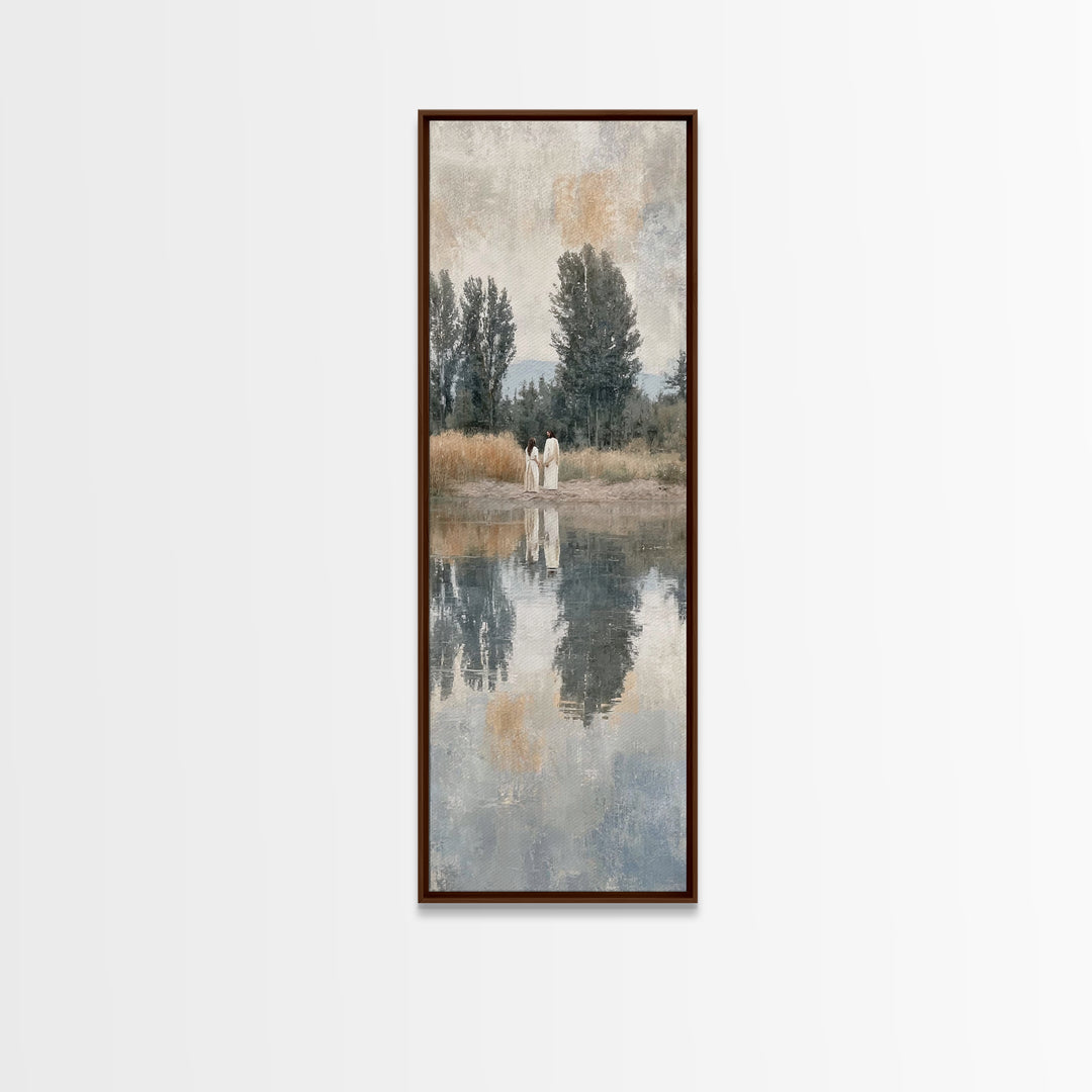 Hillside Reverence – Framed Canvas Print – Christian Art Canvas – Christian Wall Art – Tall Skinny Art Print – Christian Gift Ideas – Moder