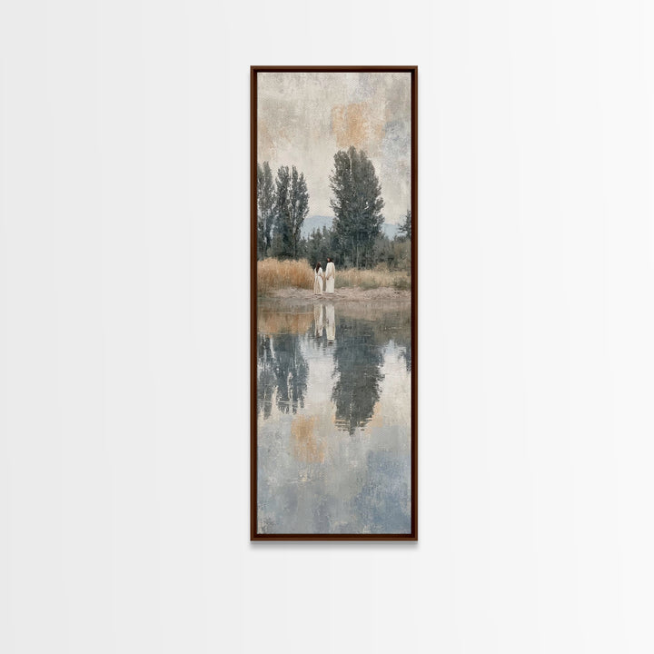 Hillside Reverence – Framed Canvas Print – Christian Art Canvas – Christian Wall Art – Tall Skinny Art Print – Christian Gift Ideas – Moder