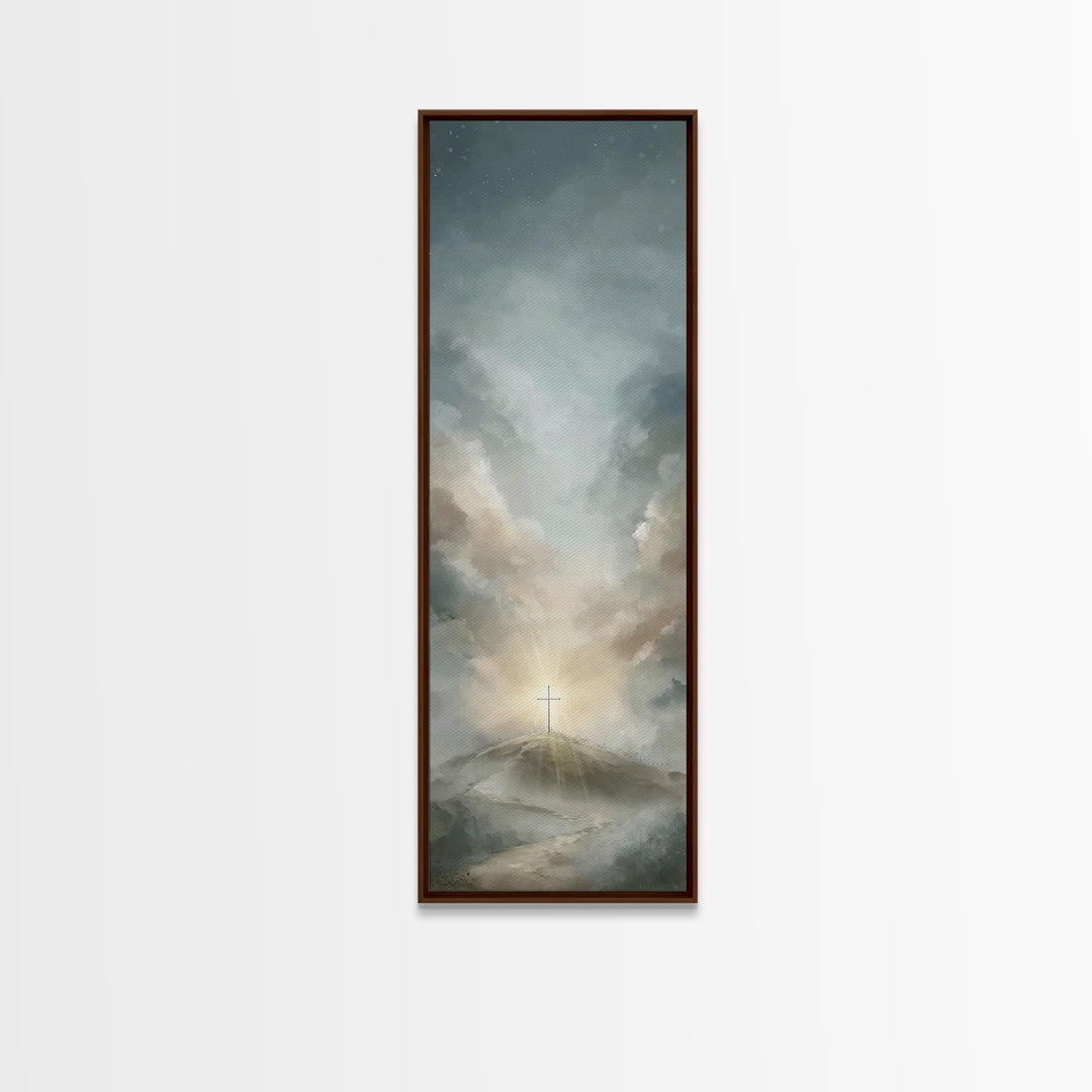Dawn Of Salvation – Framed Canvas Print – Christian Wall Art – Tall Skinny Art Print – Christian Art Canvas – Christian Gift Ideas – Modern