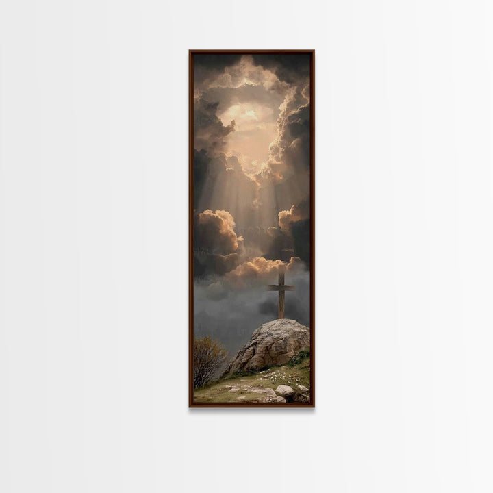 Clouds Of Glory – Framed Canvas Print – Christian Wall Art – Christian Art Canvas – Tall Narrow Wall Art – Moody Christian Art – Christian