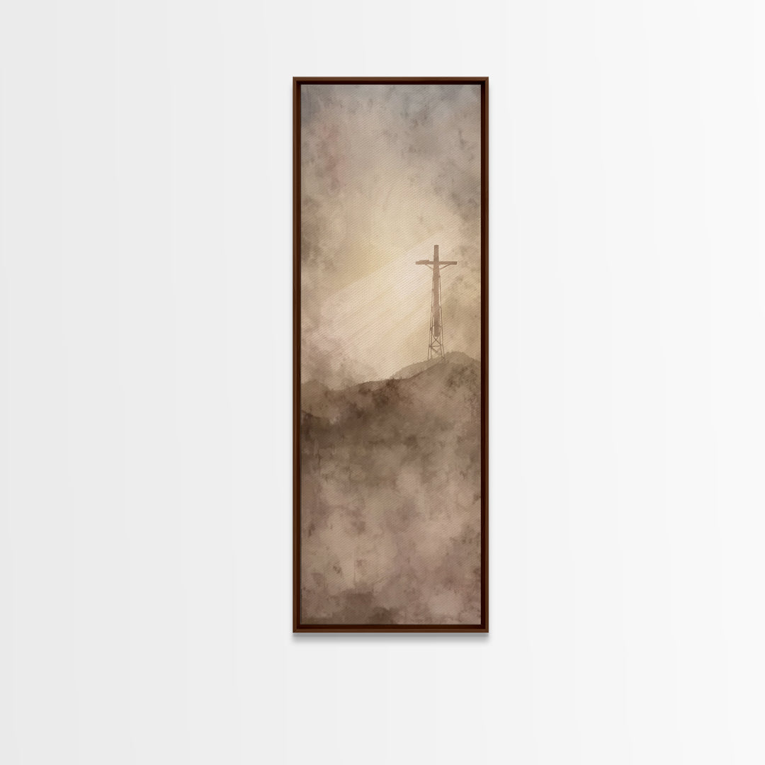 Radiant Redemption | Framed Canvas Print | Christian Art Canvas | Christian Wall Art | Tall Skinny Art Print | Christian Gift Ideas | Moder