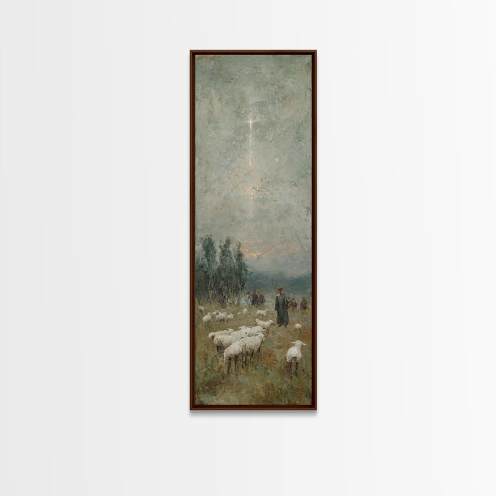 Pastoral Midnight Star – Framed Canvas Print – Skinny Art – Christian Christmas Art – Christian Wall Art – Christian Art Canvas – Christmas
