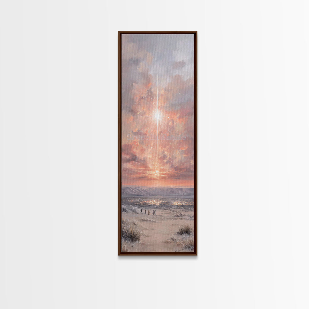 Radiant Dawn Star – Framed Canvas Print – Tall Skinny Art Print – Christmas Wall Art – Christian Art – Christmas Canvas Wall Art