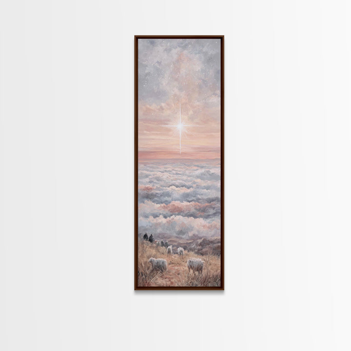 Dawn Of Promise – Framed Canvas Print – Narrow Art – Christian Art – Christian Art Canvas – Christian Wall Art – Christmas Art