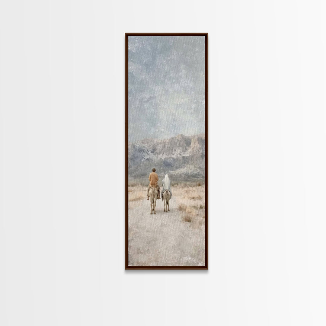 Journey To Bethlehem | Framed Canvas Print | Skinny Art | Christian Art | Christmas Art Prints | Modern Christian Painting