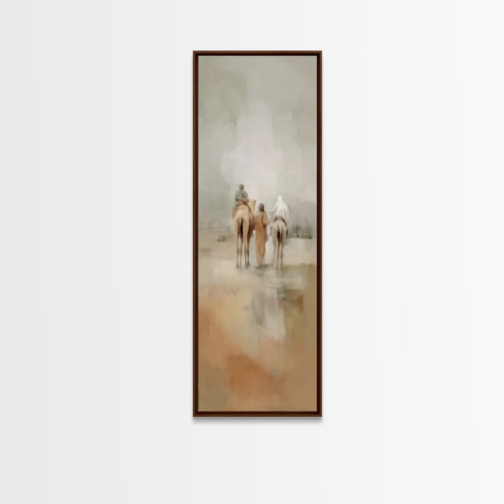 Distant Caravan Light – Framed Canvas Print – Narrow Art – Christian Wall Art – Christmas Art Framed – Christian Art Prints