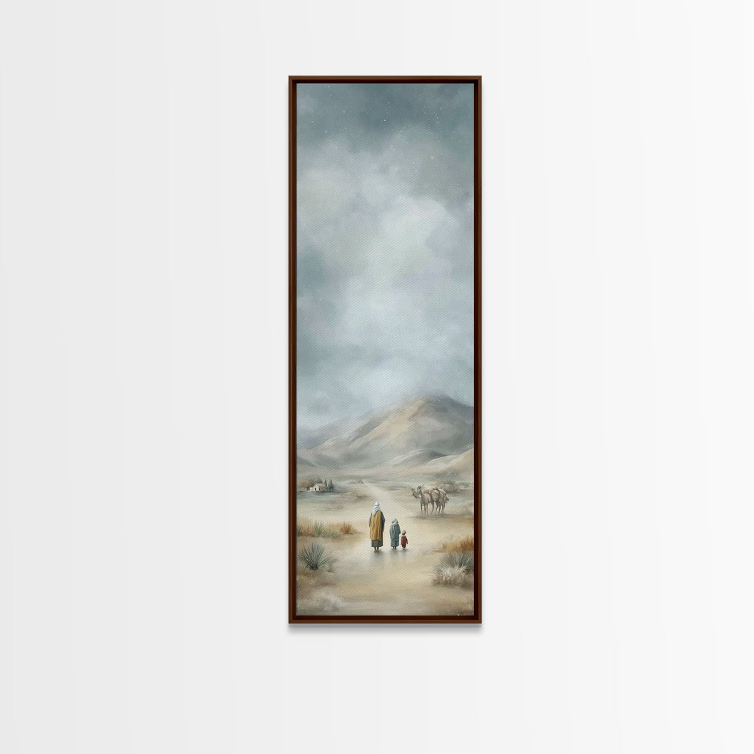 Family Road Home | Framed Canvas Print | Tall Skinny Art Print | Christian Christmas Art | Framed Christian Art | Modern Christian Art