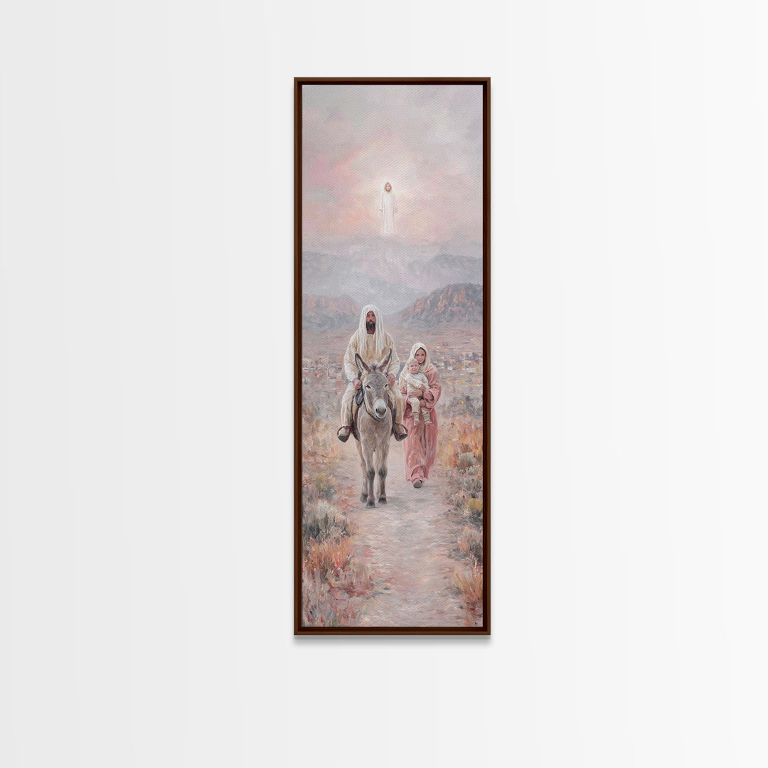 Sacred Desert Walk – Framed Canvas Print – Skinny Art – Christian Art – Christmas Wall Art – Christian Art Work
