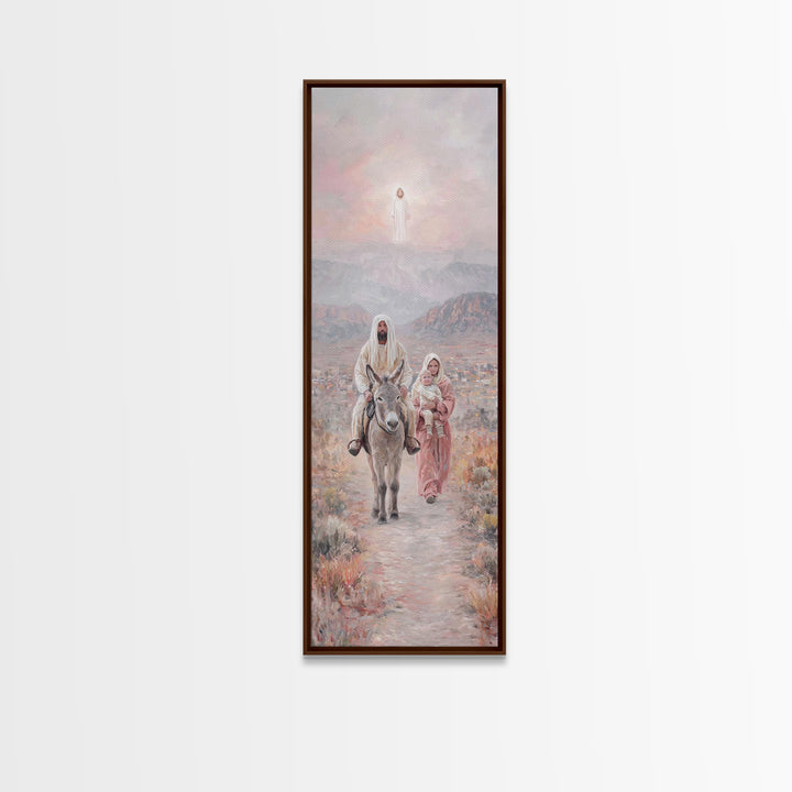Sacred Desert Walk – Framed Canvas Print – Skinny Art – Christian Art – Christmas Wall Art – Christian Art Work
