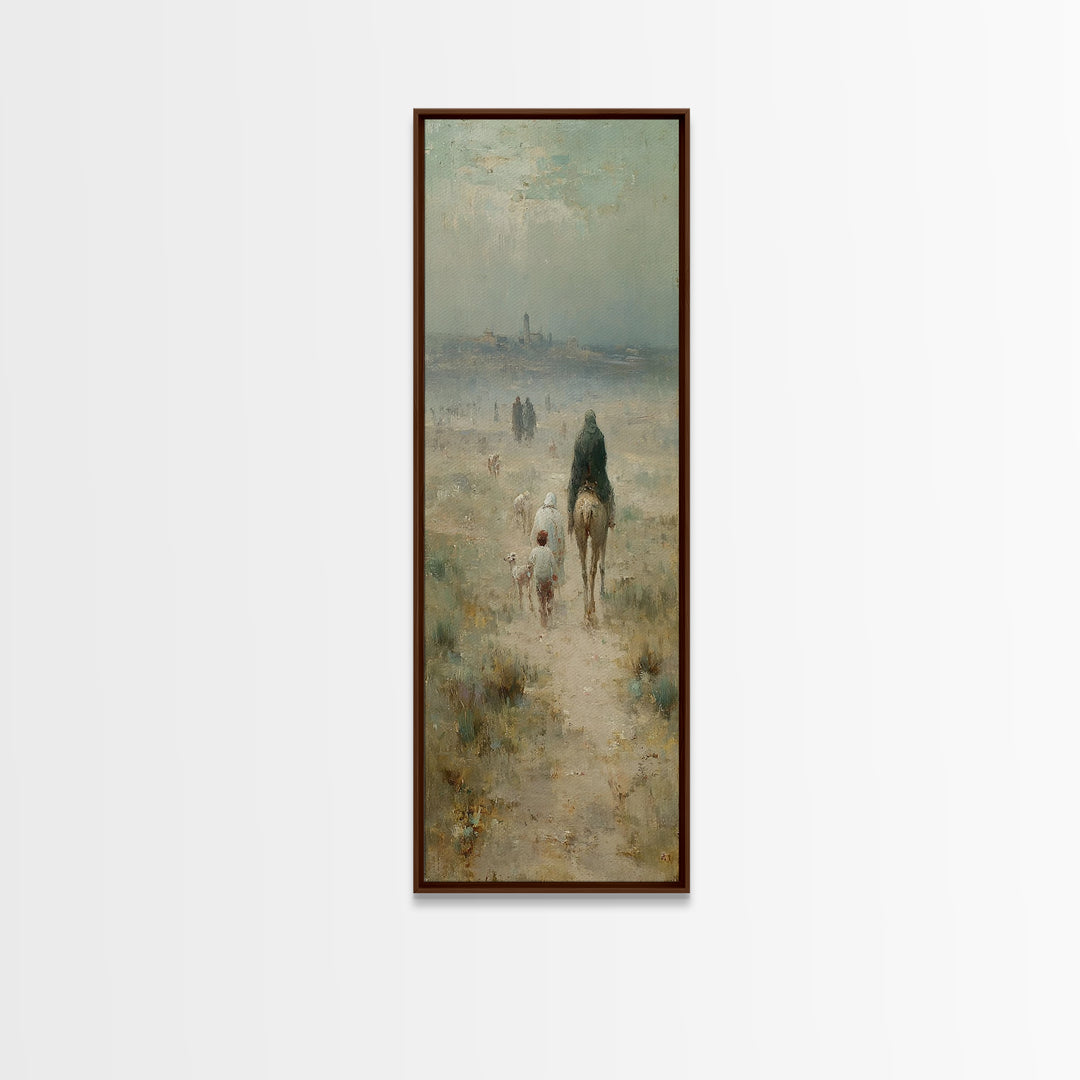 Heavenly Path Rising | Framed Canvas Print | Tall Narrow Wall Art | Christian Art Canvas | Moody Christmas Art | Christian Art Gift