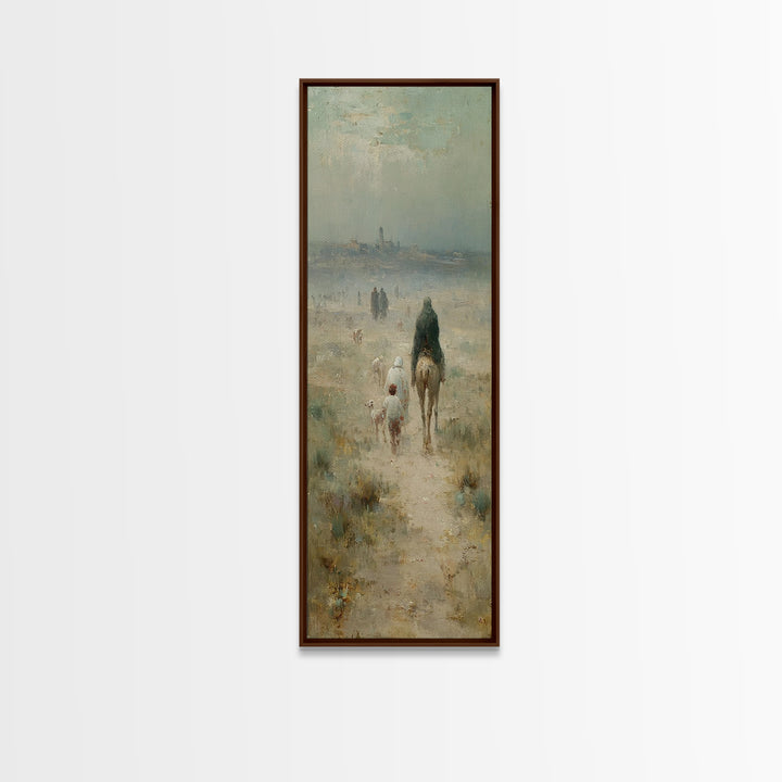 Heavenly Path Rising | Framed Canvas Print | Tall Narrow Wall Art | Christian Art Canvas | Moody Christmas Art | Christian Art Gift