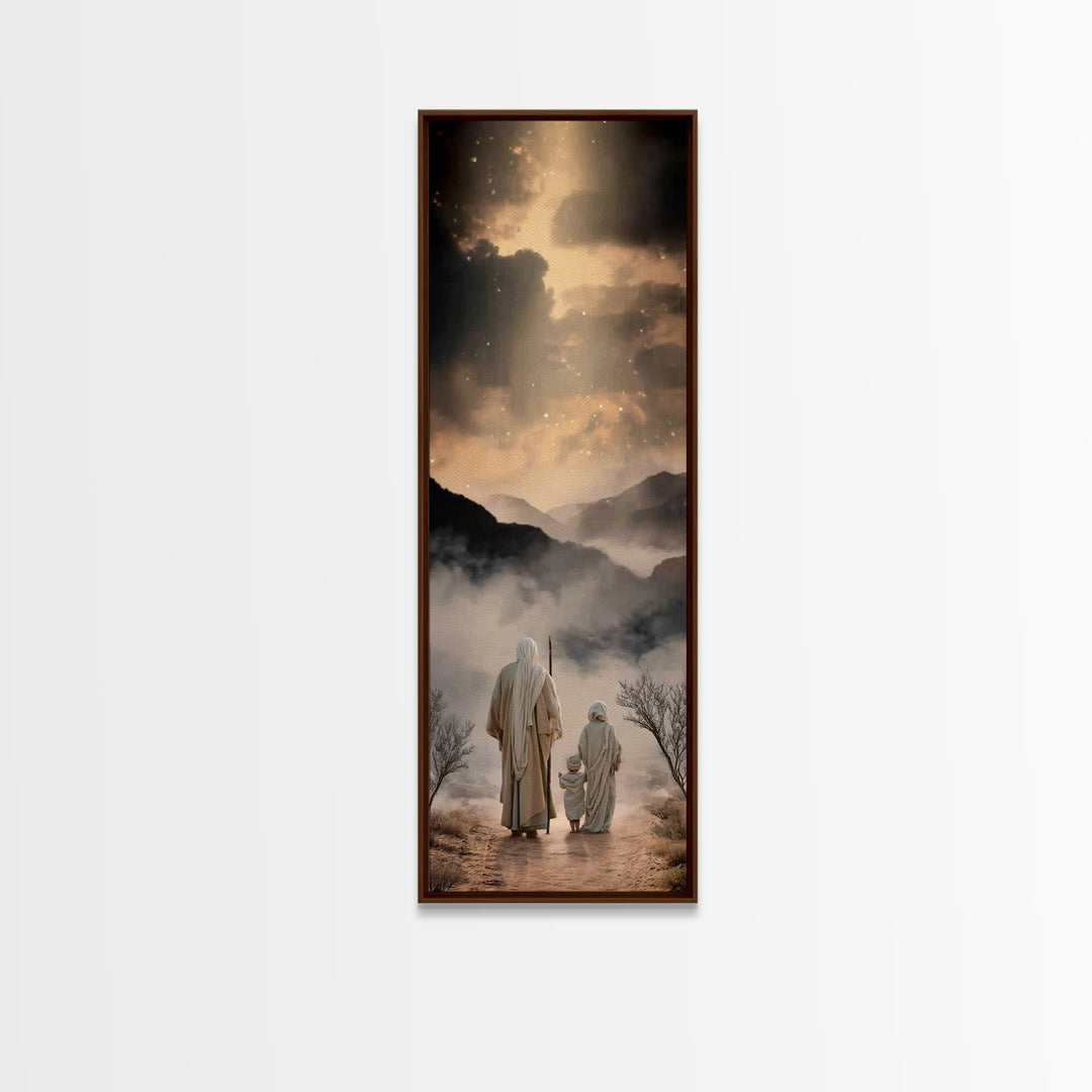 Desert Star Path – Framed Canvas Print – Jesus Painting – Christian Wall Art – Christian Art Print – Tall Skinny Art Print – Christmas Art