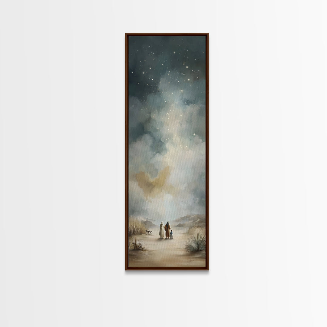 Heavenly Promise – Framed Canvas Print – Christian Art Canvas – Christian Wall Art – Narrow Art – Christian Painting – Christmas Art