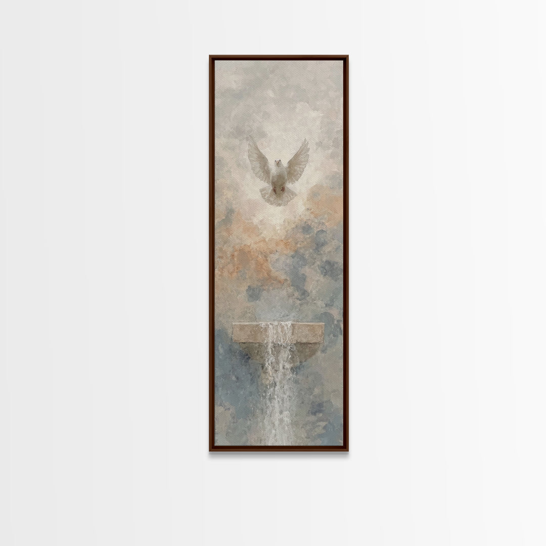 Dove Of Peace – Framed Canvas Print – Christian Art Canvas – Christian Wall Art – Skinny Art – Christian Christmas Art – Christian Gift Ide