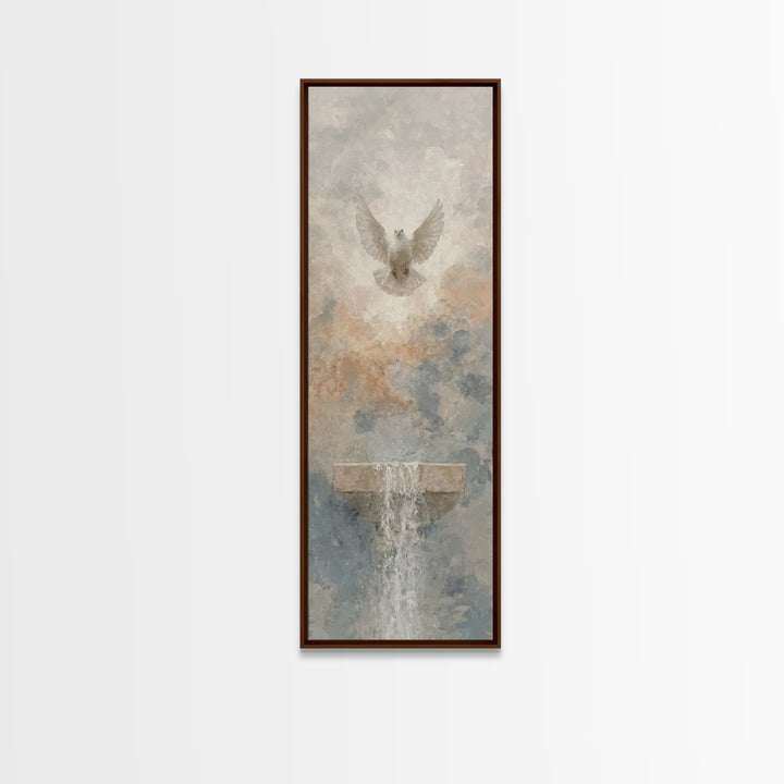 Dove Of Peace – Framed Canvas Print – Christian Art Canvas – Christian Wall Art – Skinny Art – Christian Christmas Art – Christian Gift Ide