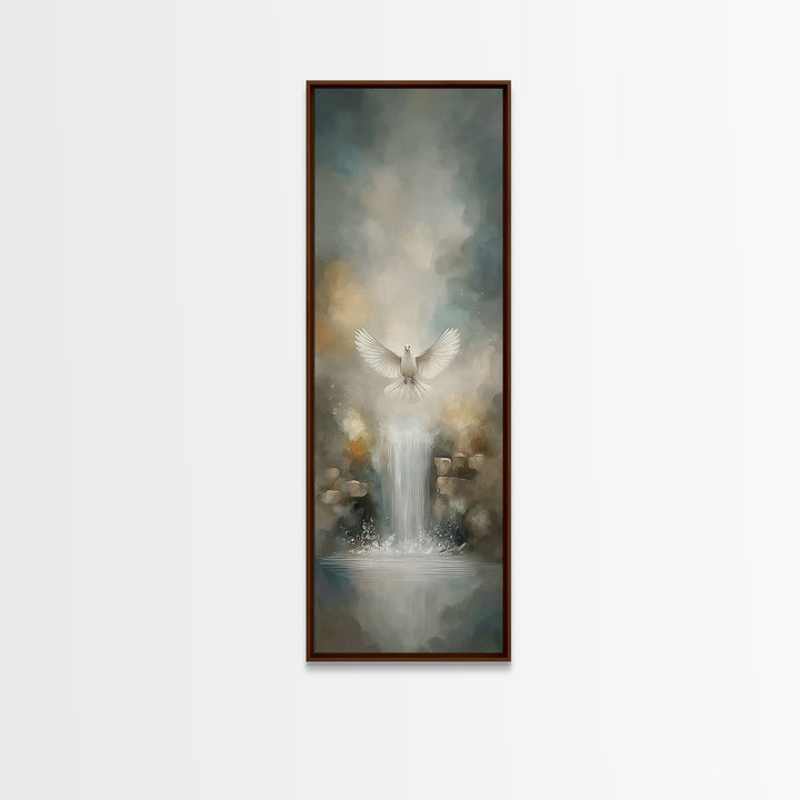 Living Water Light – Framed Canvas Print – Christian Art – Christian Wall Art – Christian Art Canvas – Narrow Art – Christmas Art