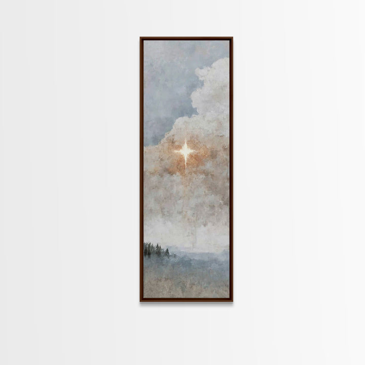 Horizon Star Glow – Framed Canvas Print – Tall Narrow Wall Art – Christian Art Canvas – Christian Wall Art – Modern Christian Art – Christm