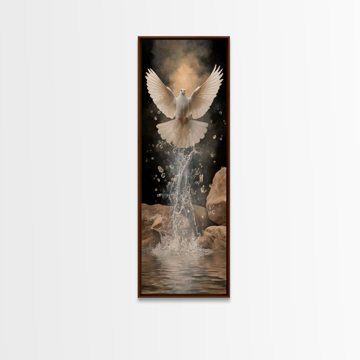 Living Waters Peace – Framed Canvas Print – Christian Art – Christian Art Canvas – Moody Christian Art – Tall Skinny Art Print – Christian