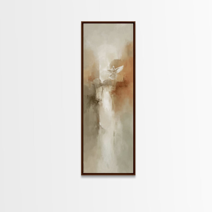 Grace In Ascent – Framed Canvas Print – Minimalist Christian Art – Christian Art Canvas – Christian Wall Art – Narrow Art – Christian Paint