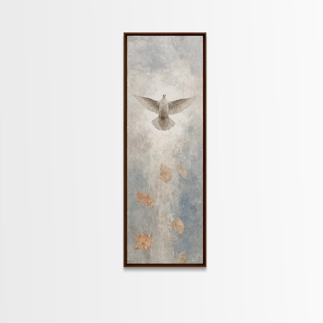 Spirit Above Stillness – Framed Canvas Print – Christian Art – Blue Christian Art – Christian Wall Art – Tall Narrow Wall Art – Christian A