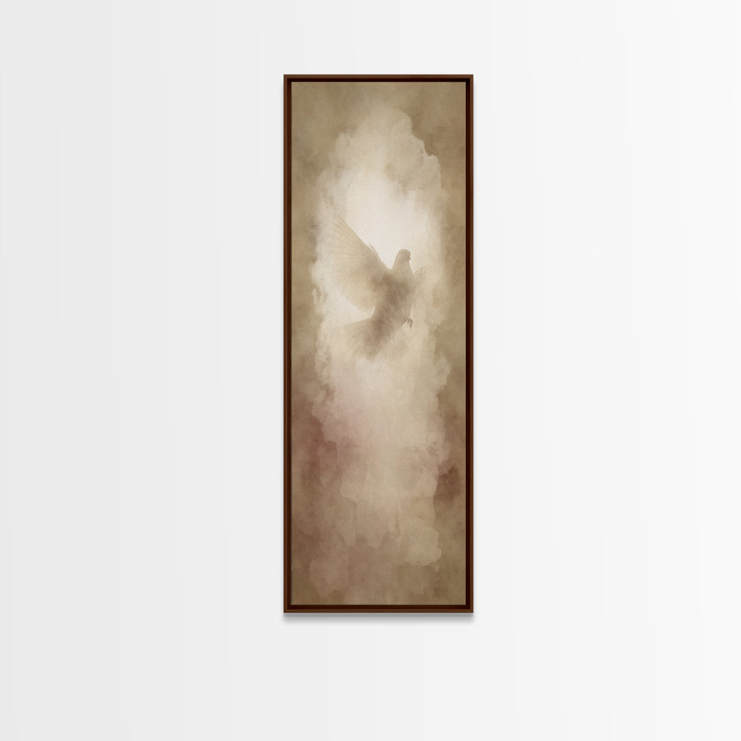 Heaven’s Soft Glow – Framed Canvas Print – Christian Art Canvas – Christian Art – Christian Wall Art – Narrow Art – Minimalist Christian Ar