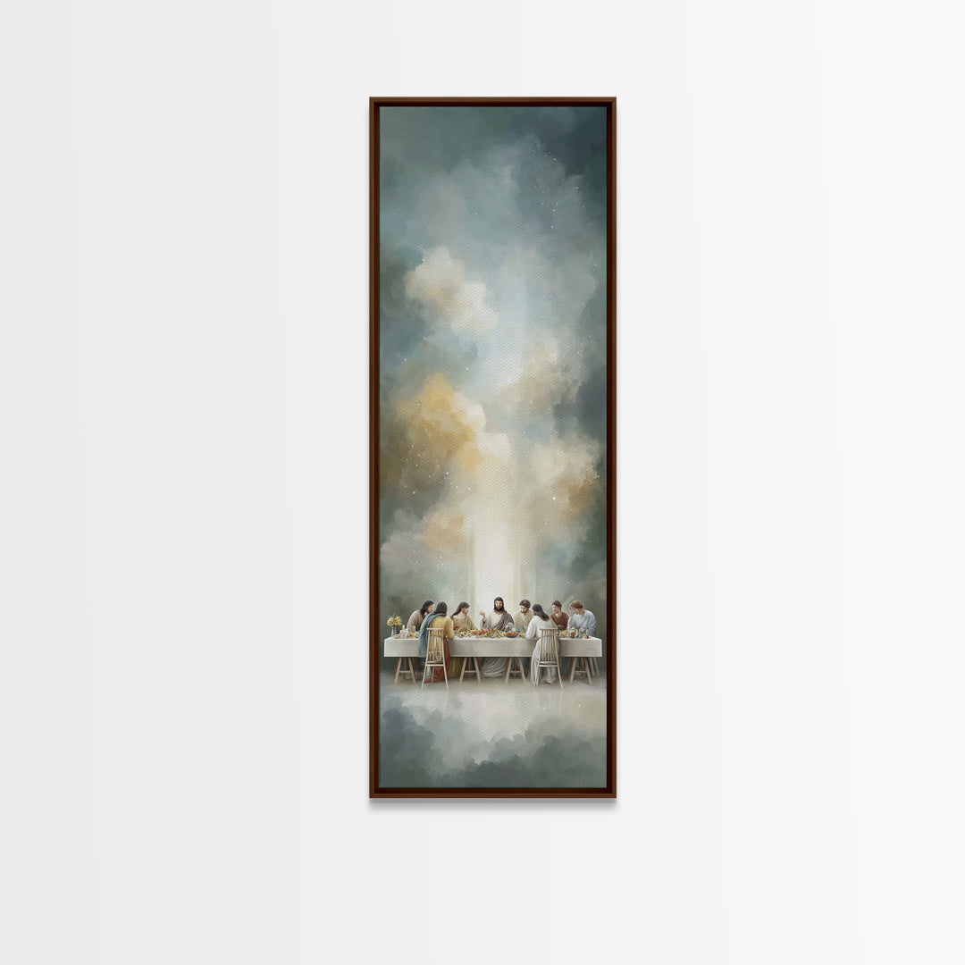 Eternal Feast Radiance, Framed Canvas Print, Christian Wall Art, Jesus Painting Canvas, Christian Art Print, Skinny Art, Christian Christma