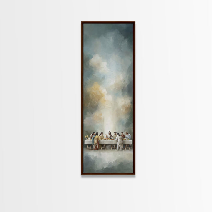 Eternal Feast Radiance, Framed Canvas Print, Christian Wall Art, Jesus Painting Canvas, Christian Art Print, Skinny Art, Christian Christma