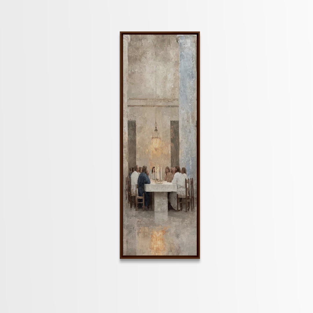 Celestial Supper Peace – Framed Canvas Print – Christian Art Canvas – Jesus Painting – Christian Wall Art – Skinny Art – Christian Christma