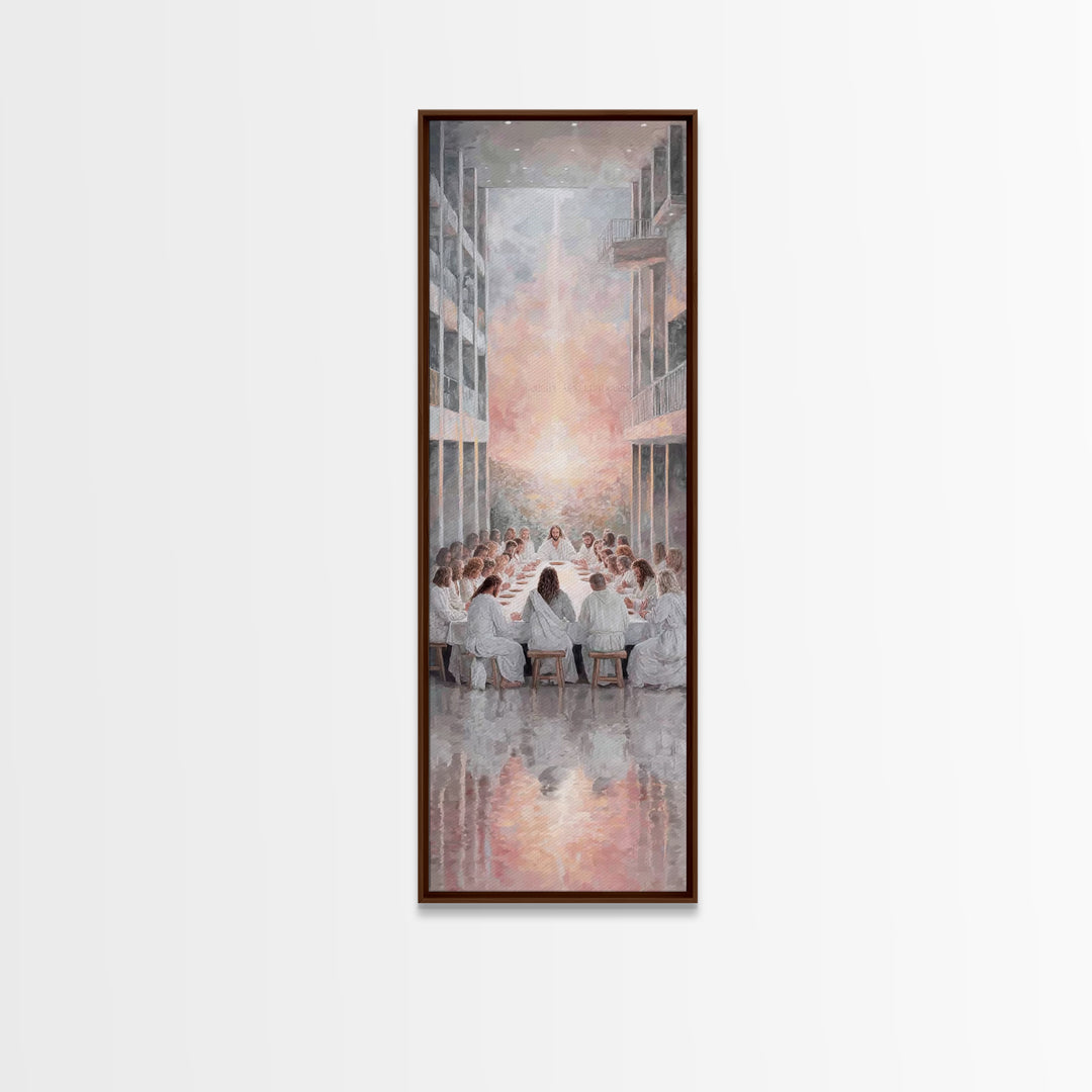Last Supper Serenity | Framed Canvas Print | Christian Painting | Jesus Canvas Art | Christian Art Print | Tall Narrow Wall Art | Christmas