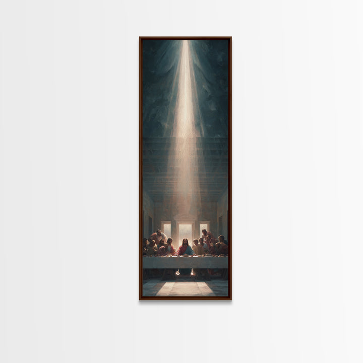 Light Of Communion, Framed Canvas Print, Christian Art, Jesus Painting Canvas, Christian Wall Art, Tall Narrow Wall Art, Christian Christma