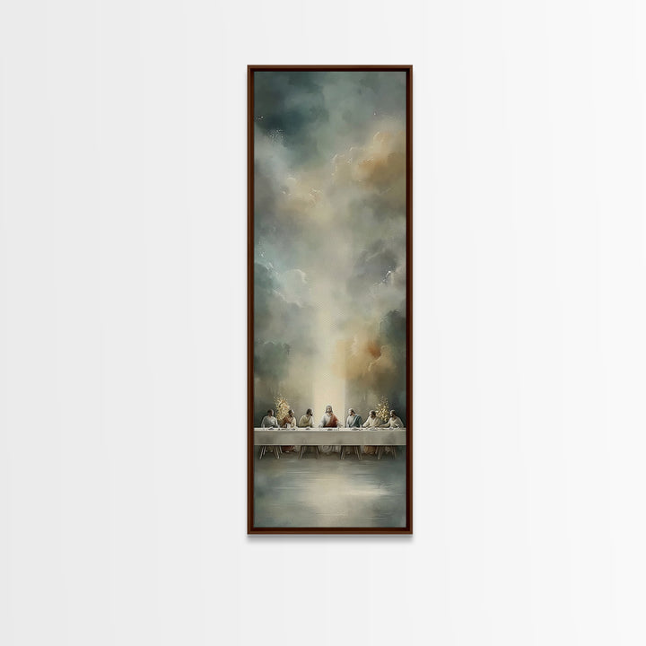 Last Supper Stillness – Framed Canvas Print – Christian Art – Jesus Painting Canvas – Christian Wall Art – Skinny Art – Christian Christmas