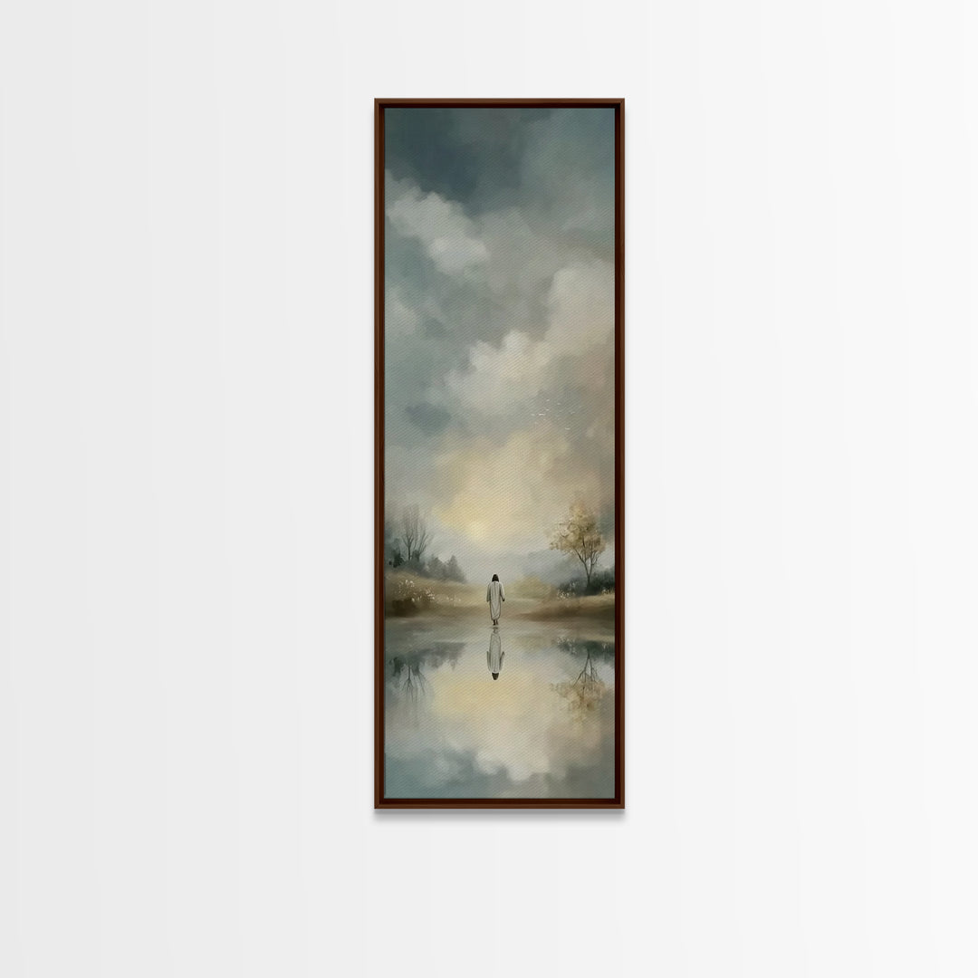 Quiet Walk Home – Framed Canvas Print – Tall Skinny Art Print – Christian Art Canvas – Christian Art – Christian Wall Art – Minimalist Chri