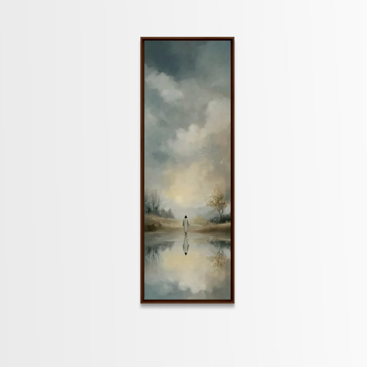Quiet Walk Home – Framed Canvas Print – Tall Skinny Art Print – Christian Art Canvas – Christian Art – Christian Wall Art – Minimalist Chri