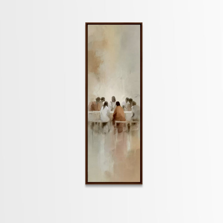 Quiet Supper Light – Framed Canvas Print – Christian Wall Art – Jesus Art Print – Christian Art Canvas – Tall Skinny Art Print – Christmas