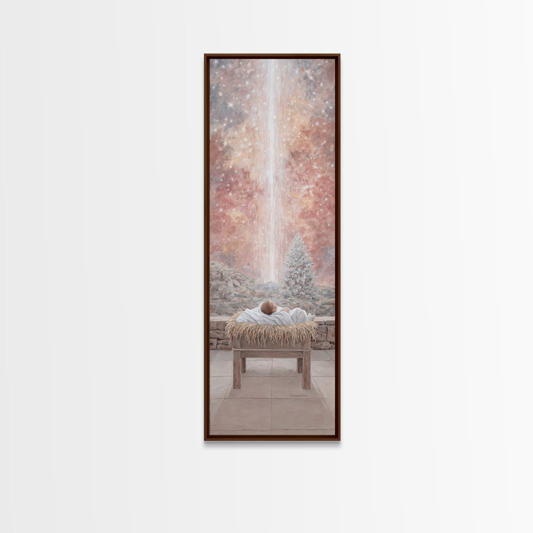 Glory Advent Dawn – Framed Canvas Print – Christian Art Canvas – Christian Christmas Art – Jesus Painting – Tall Narrow Wall Art – Christia