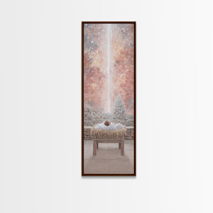 Glory Advent Dawn – Framed Canvas Print – Christian Art Canvas – Christian Christmas Art – Jesus Painting – Tall Narrow Wall Art – Christia