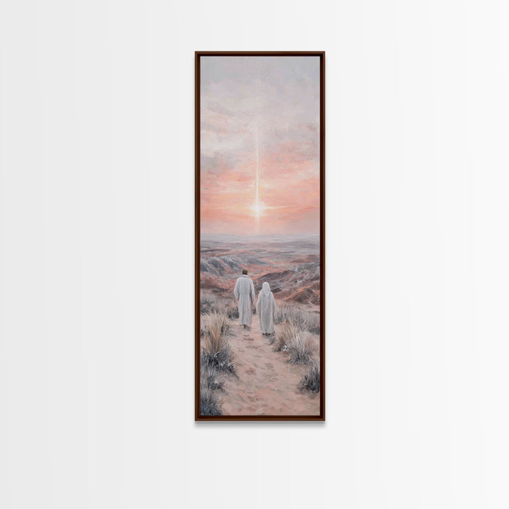 Desert Star Journey – Framed Canvas Print – Christian Wall Art – Christian Art Canvas – Christmas Art – Narrow Art – Christian Gift Ideas