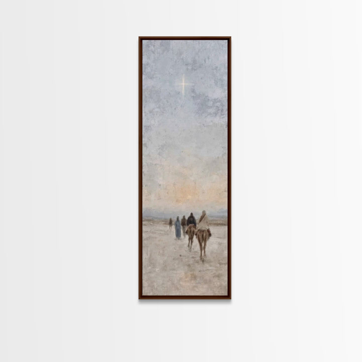 Pilgrims Of Hope – Framed Canvas Print – Christian Art – Christmas Wall Art – Christian Art Canvas – Skinny Art – Christian Christmas Decor