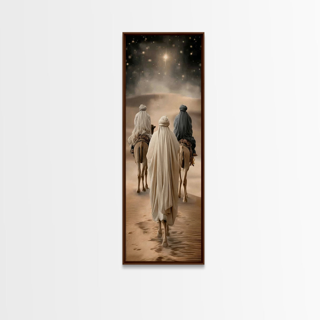 Starward Caravan – Framed Canvas Print – Christian Christmas Art – Christian Wall Art – Jesus Christmas Art – Tall Skinny Art Print – Chris