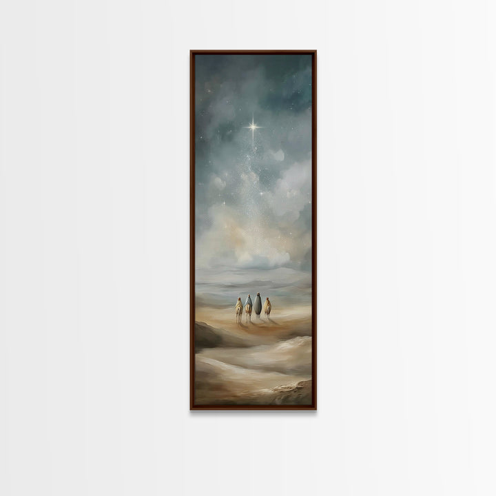 Guiding Light Voyage – Framed Canvas Print – Christian Art Canvas – Christmas Art – Christian Wall Art – Narrow Art – Christian Gift