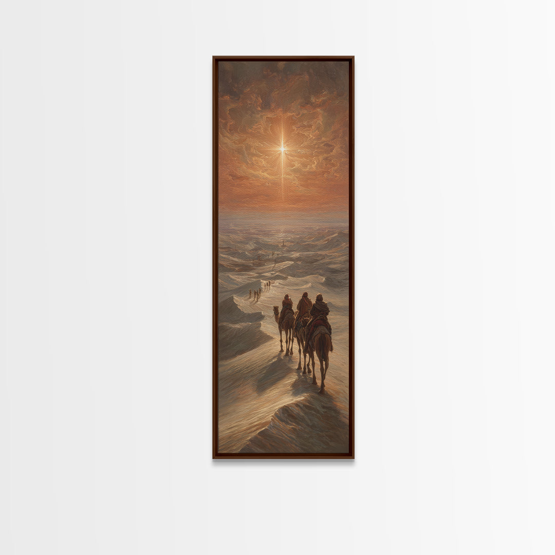Distant Bethlehem Trail – Framed Canvas Print – Christian Wall Art – Christmas Art – Christian Art Canvas – Skinny Art – Christian Decorati