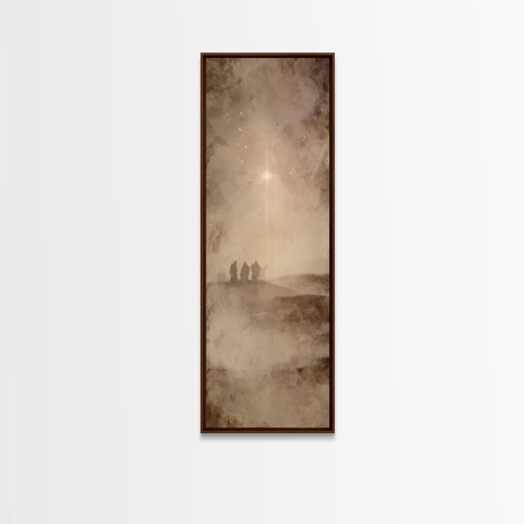 Wilderness Star Walk – Framed Canvas Print – Christmas Art – Christian Wall Art – Christian Christmas Art – Narrow Art – Christian Art Canv