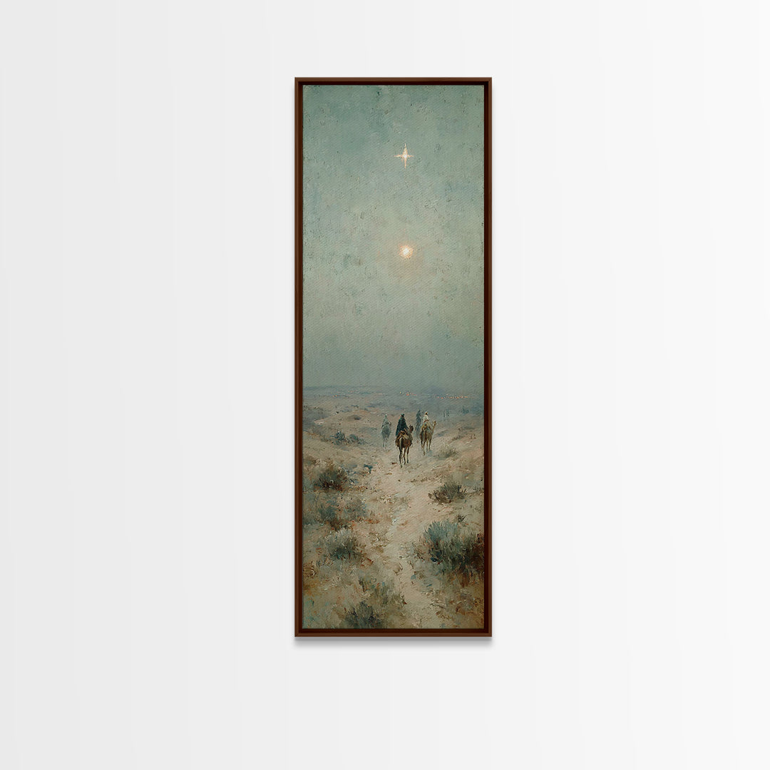 Bethlehem Star Path – Framed Canvas Print – Tall Narrow Wall Art – Christian Art – Christmas Art – Christian Art Print – Christian Canvas –