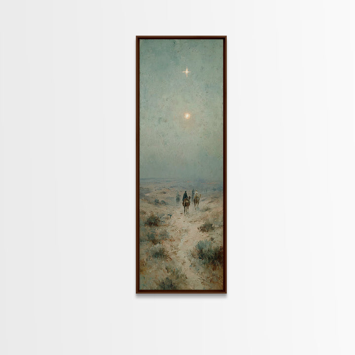 Bethlehem Star Path – Framed Canvas Print – Tall Narrow Wall Art – Christian Art – Christmas Art – Christian Art Print – Christian Canvas –