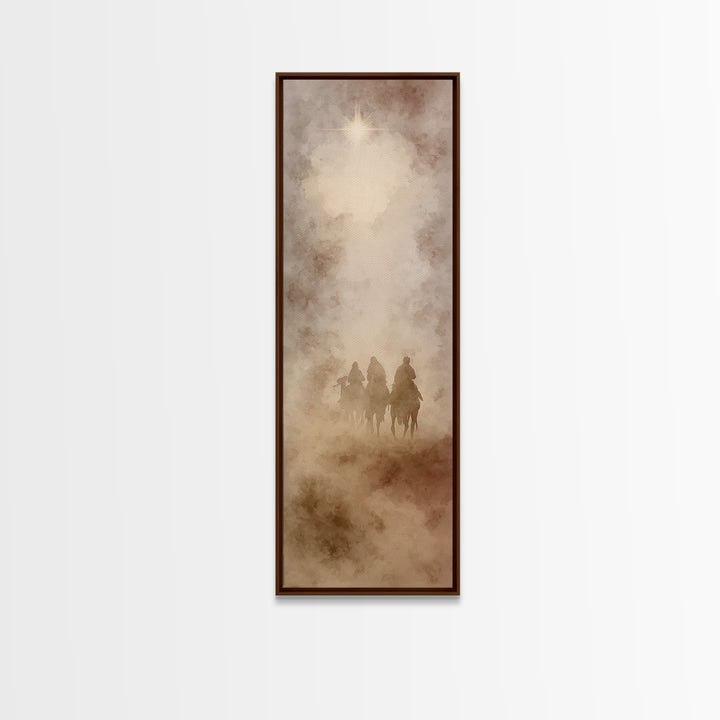Star Of The East – Framed Canvas Print – Narrow Art – Christian Christmas Art – Jesus Painting – Christian Art Canvas – Christmas Wall Art
